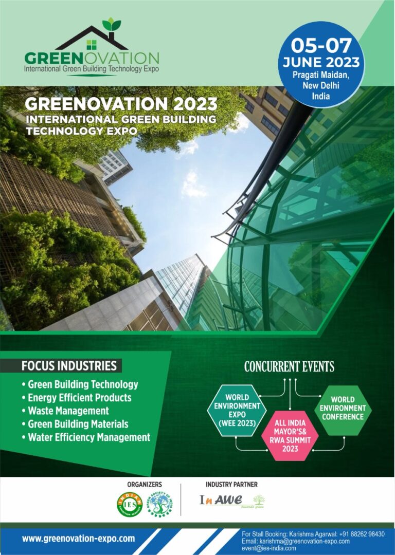 GREENOVATION- International Green Building Technology Expo, 05-07 June, 2023, Pragati Maidan, New Delhi